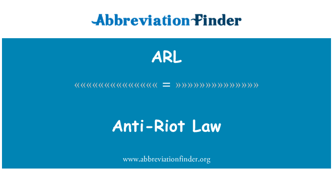 ARL: Anti-Krawall-Gesetz