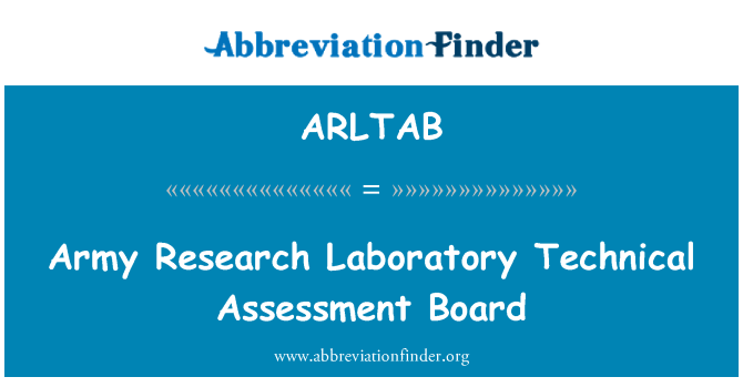 ARLTAB: ارتش آزمایشگاه تحقیقات فنی ارزیابی صفحه