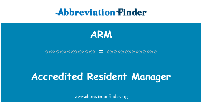 ARM: Terakreditasi penduduk Manajer