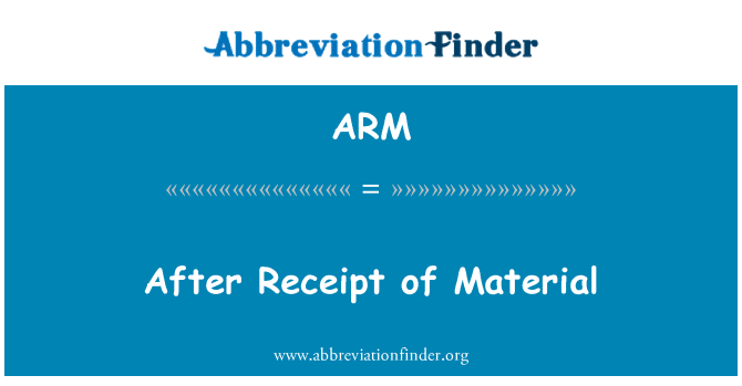 ARM: پس از دریافت مواد