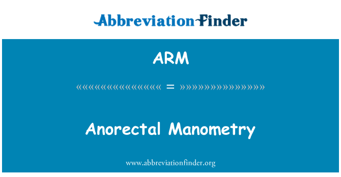 ARM: Anorektální manometrie
