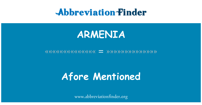 ARMENIA: Προαναφερόμενες