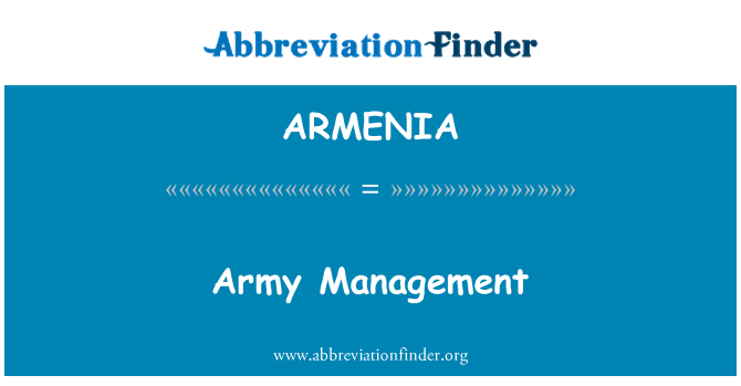 ARMENIA: Διαχείριση του στρατού
