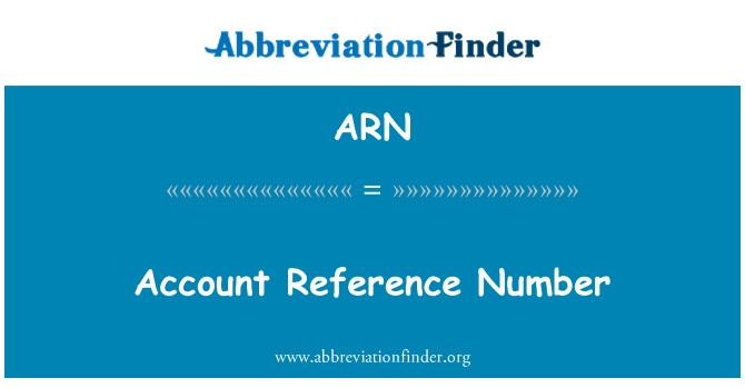 ARN: Número de referência da conta