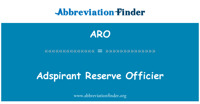 ARO: Adspirant reservi Officier