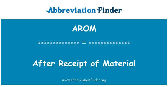 AROM: 收到材料後
