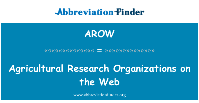 AROW: वेब पर कृषि अनुसंधान संगठनों