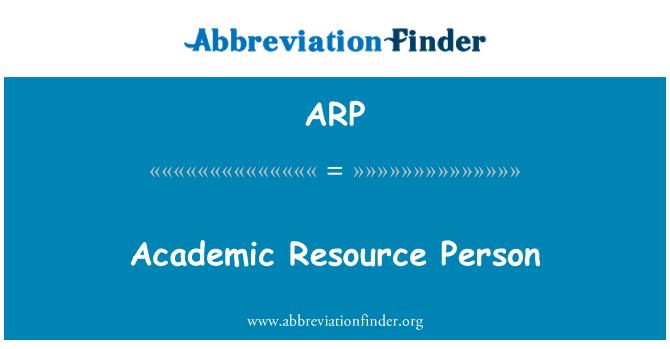 ARP: Academic Resource Person