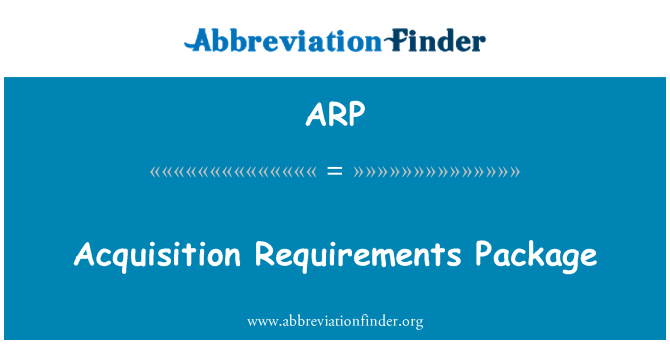 ARP: Beszerzési követelmények csomag