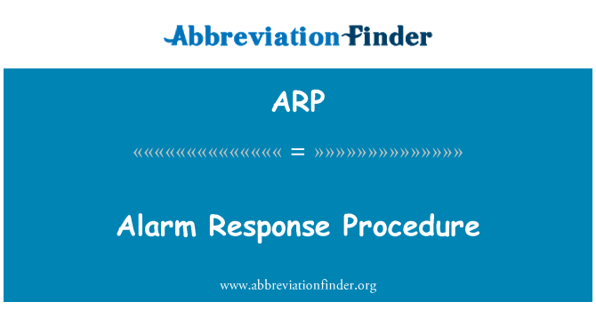 ARP: הליך תגובת אזעקה