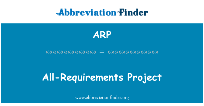 ARP: Všechny požadavky projektu