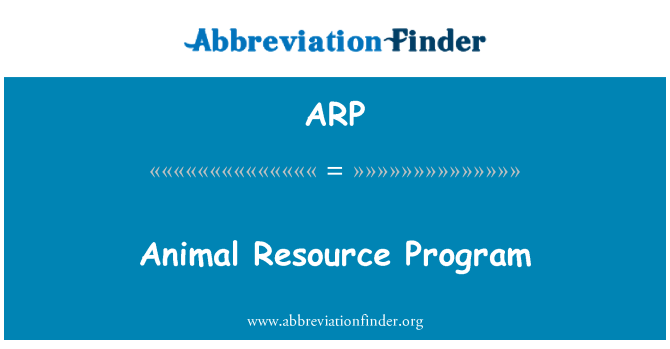 ARP: Programma risorse animali