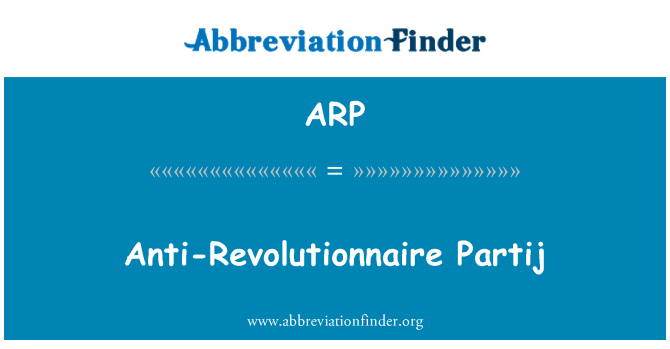 ARP: 안티 Revolutionnaire Partij