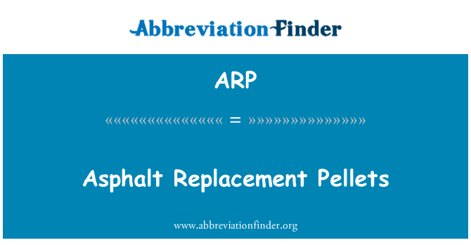 ARP: Pellets de substitució d'asfalt