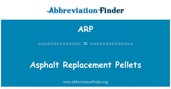 ARP: Asfaldi asendamine graanulid