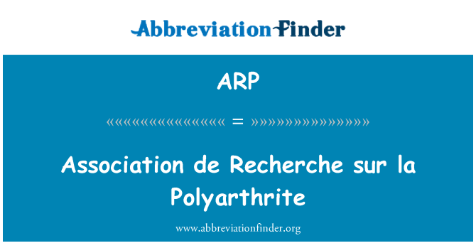 ARP: Asociace de Recherche sur la Polyarthrite