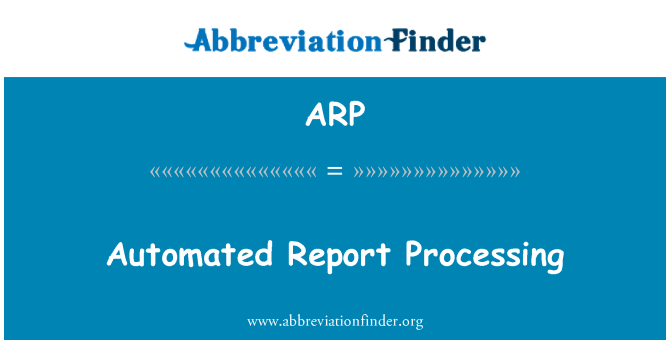 ARP: Tractament automatitzat d'informe