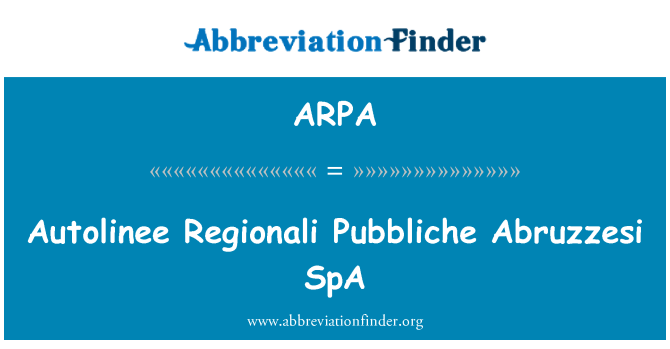 ARPA: Autolinee Regionali Pubbliche Abruzzesi SpA