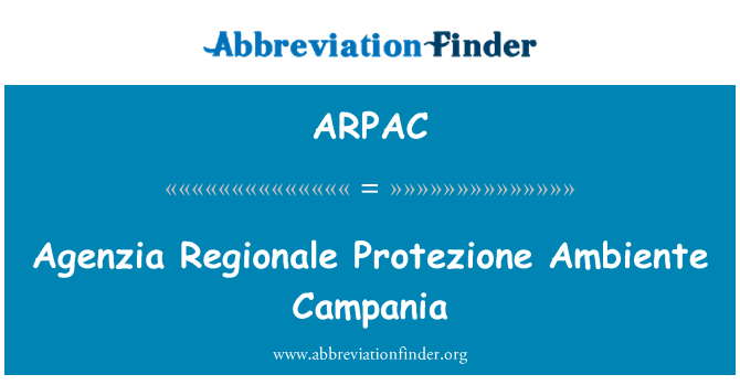 ARPAC: Агенцията за развитие Regionale Protezione Ambiente кампания