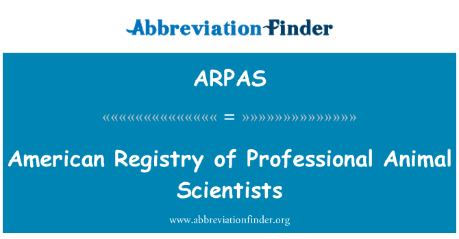 ARPAS: Registre américain des professionnels scientifiques animaux