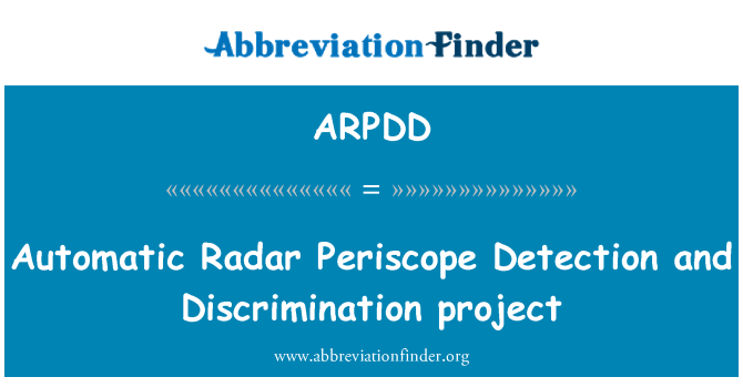 ARPDD: Automatická detekce radaru periskop a diskriminace projekt