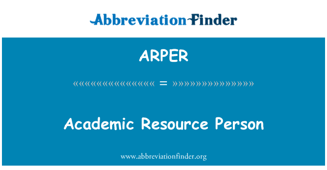 ARPER: Akademické zdroje osoba