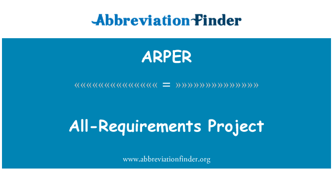 ARPER: Kõik nõuded projekti