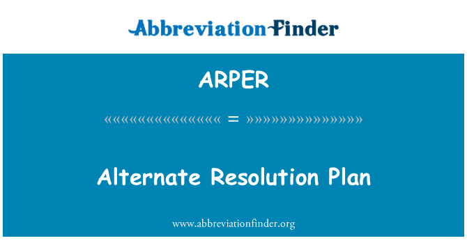 ARPER: Plán alternativní řešení