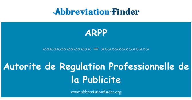 ARPP: Autorite de peraturan Professionnelle de la Publicité