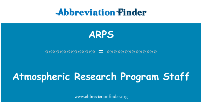 ARPS: Atmospheric Research programpersonal