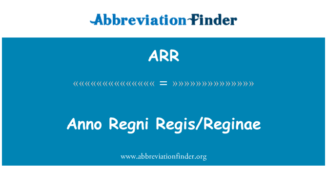 ARR: Anno Regni Regis/aurelian