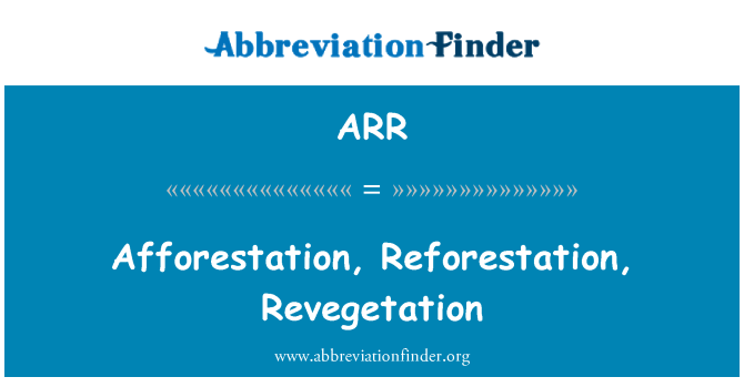 ARR: Afforestation, Reforestation, Revegetation