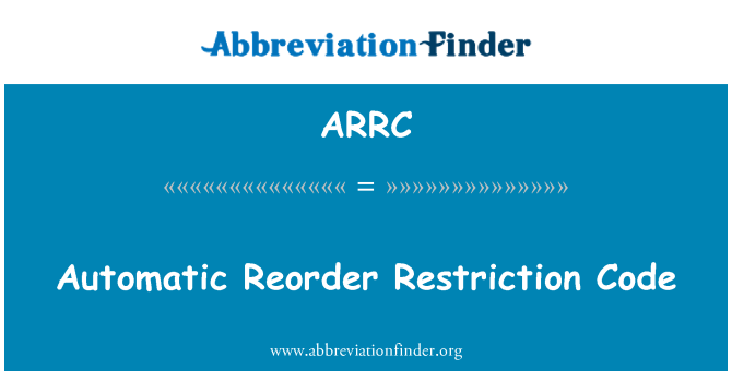 ARRC: Automatické omezení kód