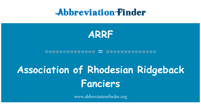 ARRF: Verband der Rhodesian Ridgeback Fanciers