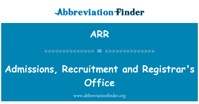ARR: Penerimaan, perekrutan dan Registrar kantor