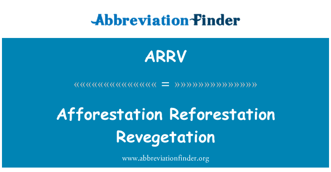 ARRV: Pošumljavanje pošumljavanje Revegetation