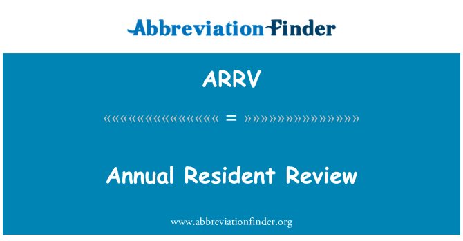 ARRV: वार्षिक समीक्षा: निवासी