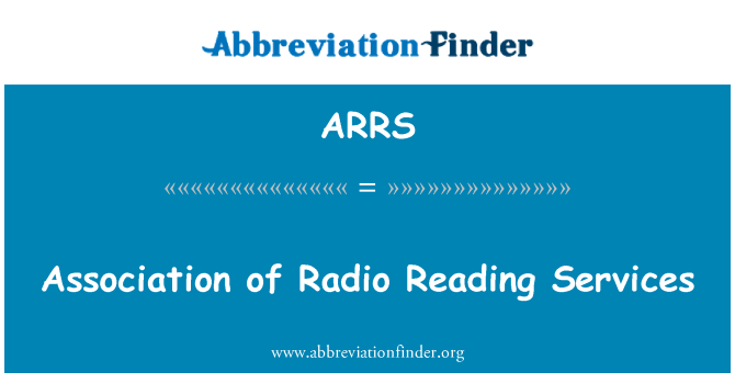 ARRS: Asosyasyon radyo lekti sèvis