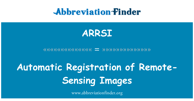 ARRSI: רישום אוטומטי של תמונות לחישה מרחוק