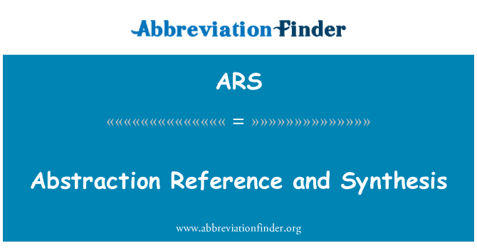 ARS: Referenčni abstrakcije in sintezo