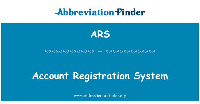 ARS: اکاؤنٹ کے اندراج کے نظام