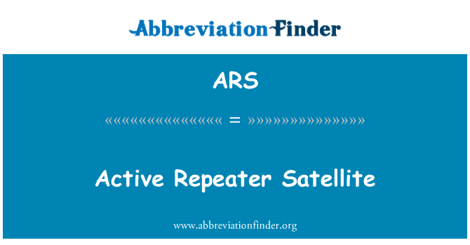 ARS: Aktiivinen toistin Satelliitti