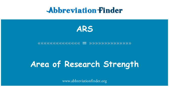 ARS: 科研实力的领域