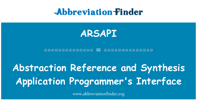 ARSAPI: Entèfas abstraction referans ak entèz aplikasyon pwogramè