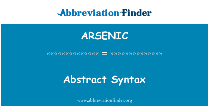 ARSENIC: Abstraktní syntaxe
