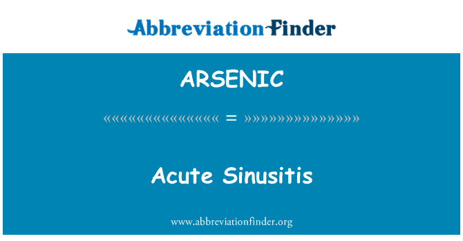 ARSENIC: Viêm xoang cấp tính