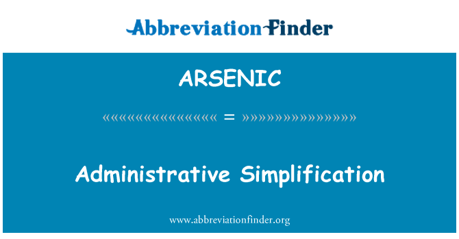 ARSENIC: Administrativno pojednostavljenje