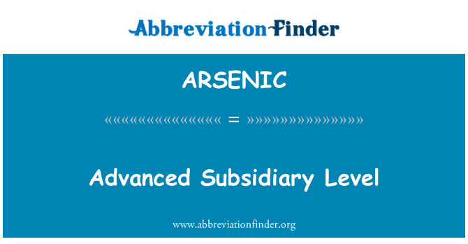 ARSENIC: Livell avvanzat sussidjarja