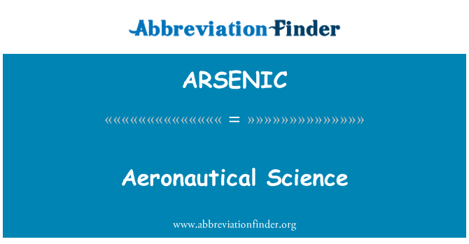 ARSENIC: ہوا پیمائی سائنس