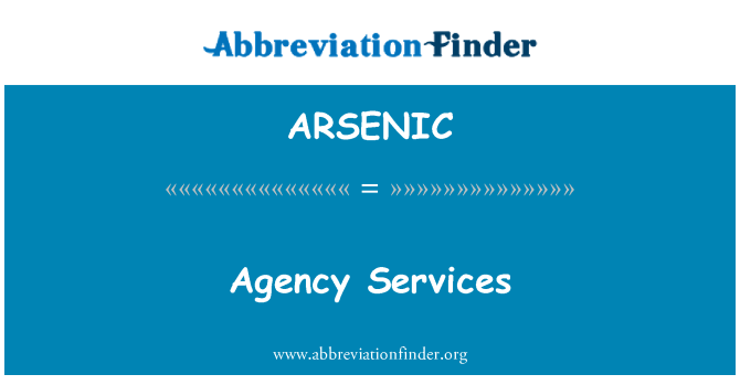 ARSENIC: Služby agentur